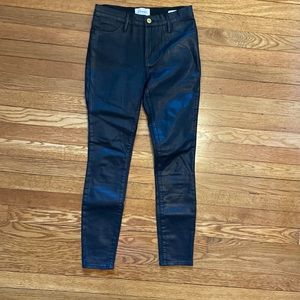 Frame Le High Skinny Coated Black Jean